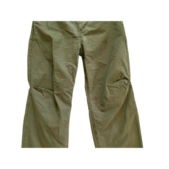 Zara Womens Army Green Wide Straight Leg Cinched at Knees Pants Size 8 Hipster - Picture 2 of 7